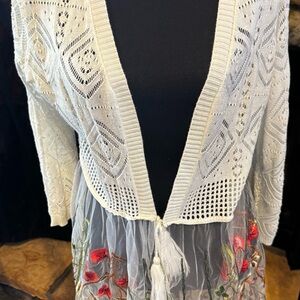 Absolutely Famous White Open-Front Cardigan